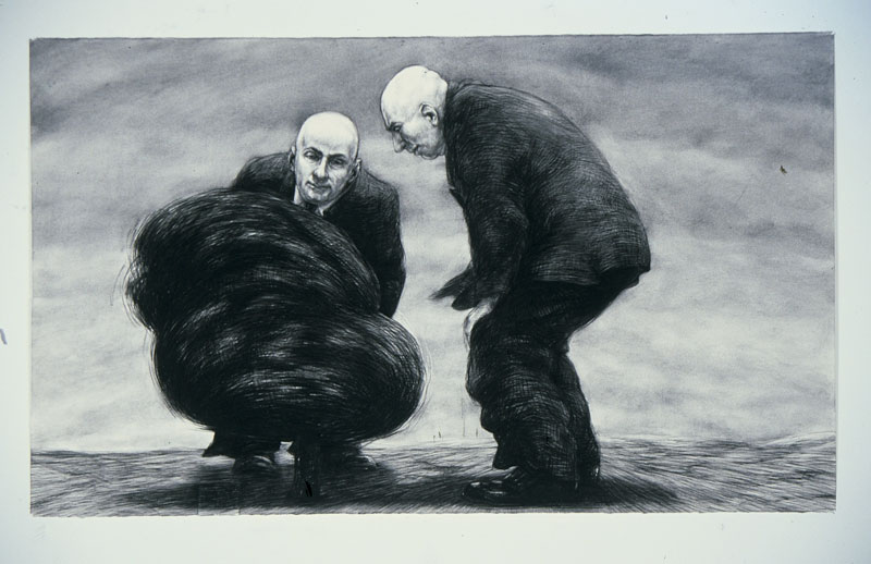 As The World Turns, 2006 charcoal on paper 107 x 150cm