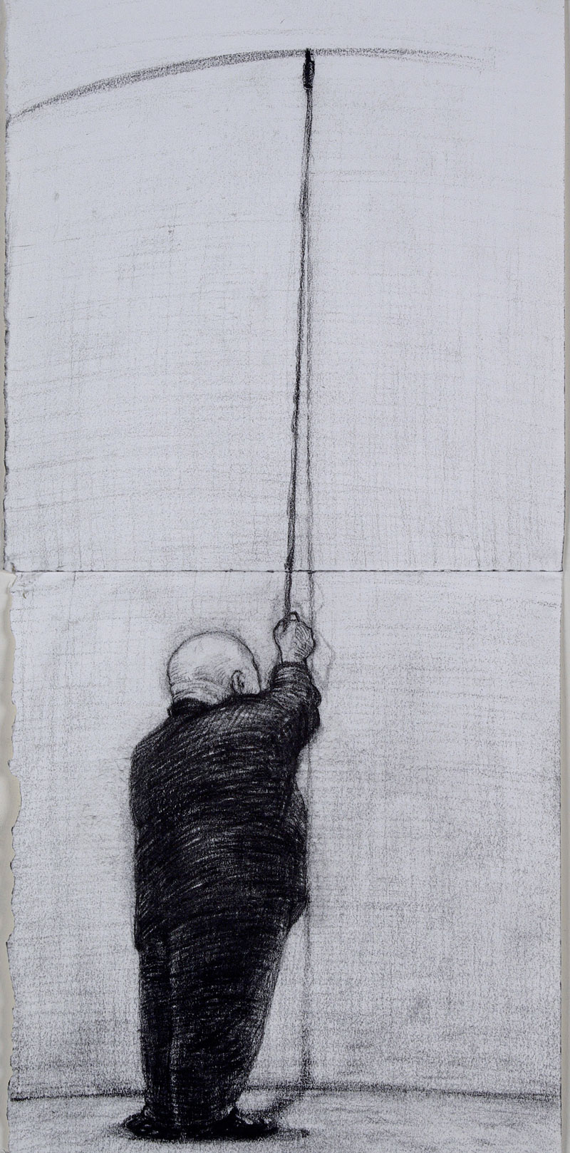 Scribe, 2010 charcoal on paper 315 x 145cm