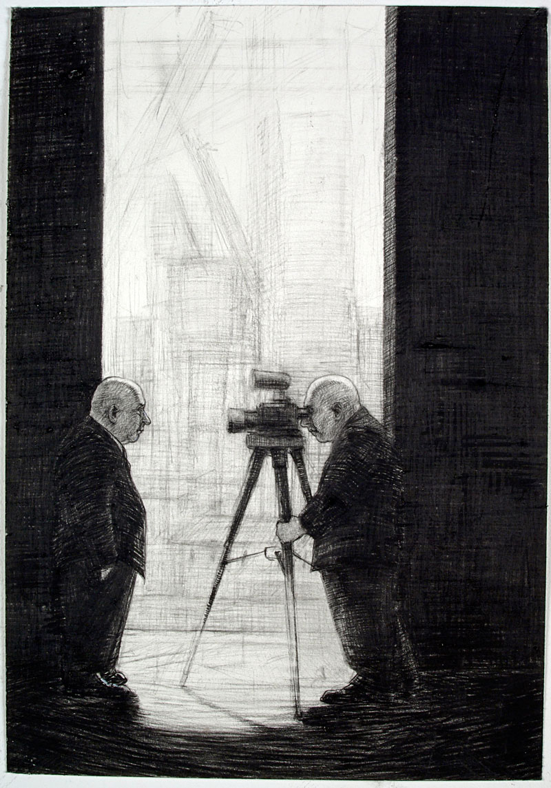 Interview, 2009 charcoal on paper 430  x 300cm