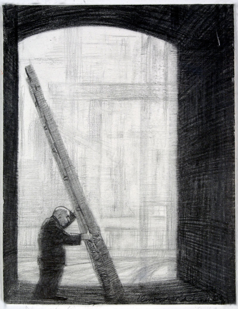 Ladder, 2009 graphite on paper 140  x 110cm